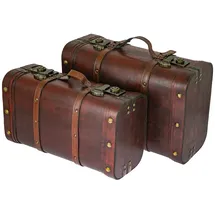 HMF Schatztruhe 47 x 22 x 35 cm 2-tlg. braun