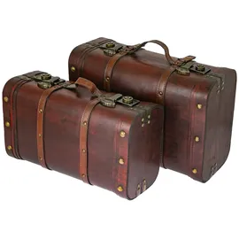 HMF Schatztruhe 47 x 22 x 35 cm 2-tlg. braun