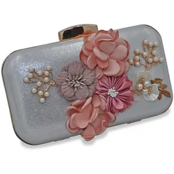 Steuer Modeschmuck Handtasche Perlen, Glassteine mit Blumenzierde