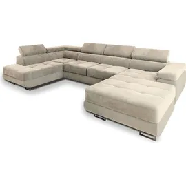 masseno Eckcouch Polyester U-Form 2-Sitzer Beige