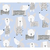 A.S. Création Papiertapete Boys & Girls 6 Tapete mit niedlichen Hunden 10,05 m x 0,53 m blau weiß Made in Germany 367551 36755-1