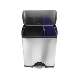 simplehuman Treteimer Doppelfach 46 l Silber