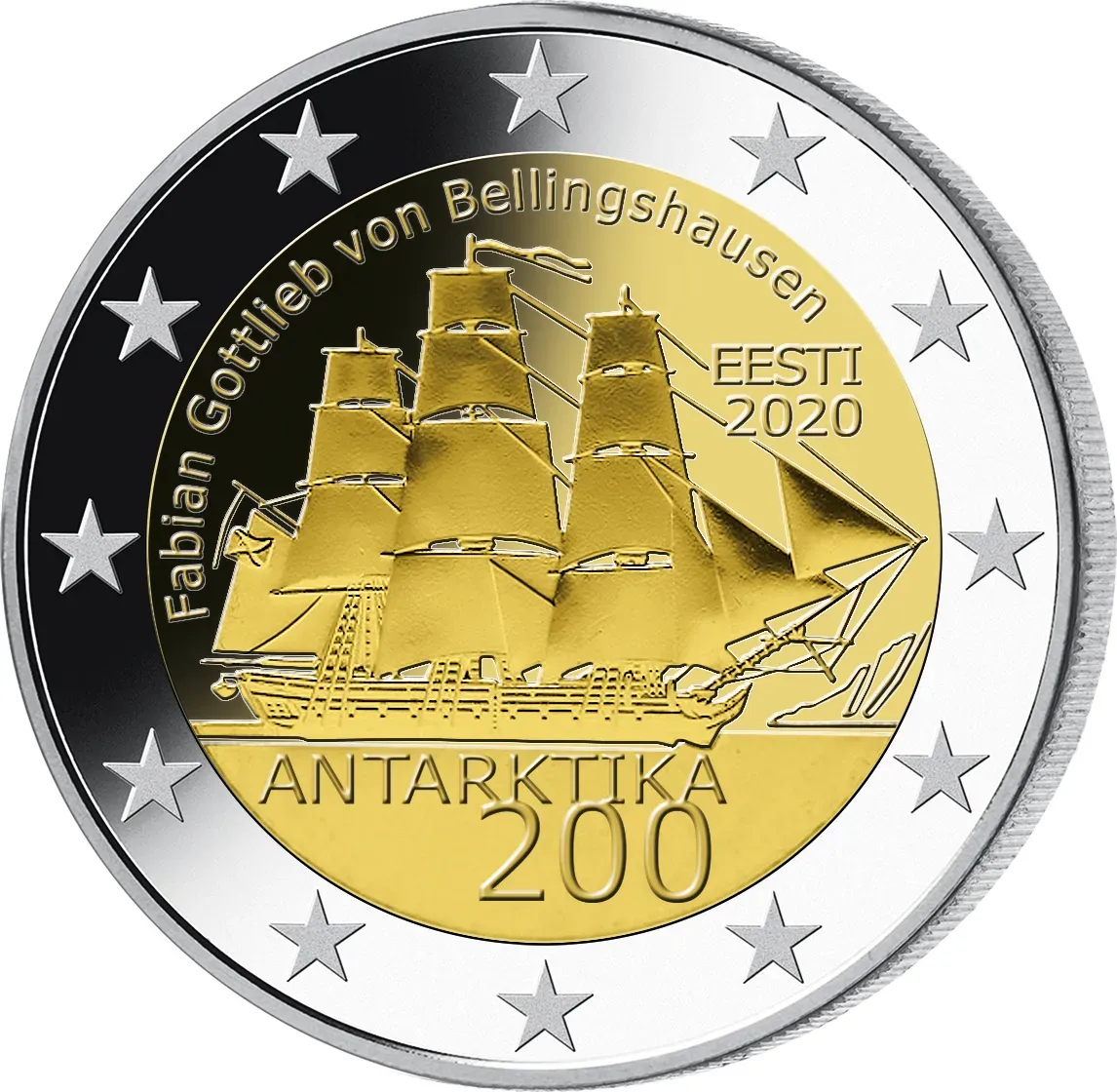 Estland 2020 2-Euro-Gedenkmünze "200 Jahre Entdeckung Antarktis"