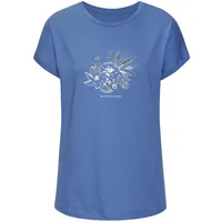 VIVANCE T-Shirt mit goldenfarben schimmerndem Folienprint Blau 40/42