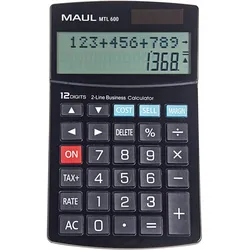 Maul MTL 600 Tischrechner Schwarz Display (Stellen): 12 batteriebetrieben, solarbetrieben