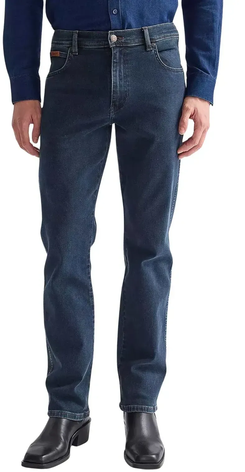Wrangler Texas Stretch Jeans in Blue Oxide-W38 / L32
