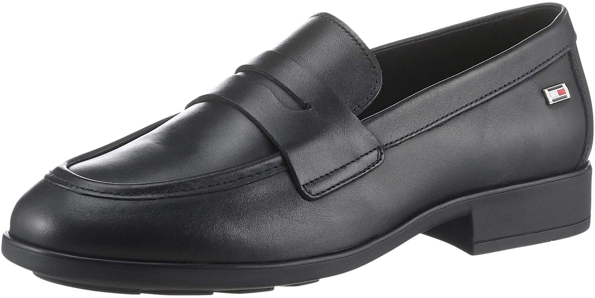 Tommy Hilfiger Loafer »FLAG LEATHER CLASSIC LOAFER«, Businessmode, Slipper, Halbschuh, Schlupfschuh mit kleiner Logoflag TOMMY HILFIGER schwarz 40