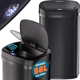monzana Sensor Mülleimer 58 l Schwarz