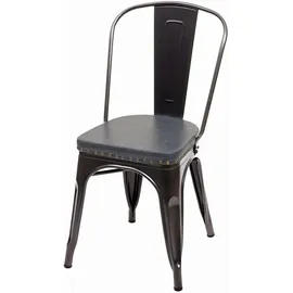 Mendler Esszimmerstuhl HWC-H10e Kunstleder schwarz-grau 4er Set