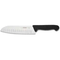GIESSER Gastro, Santoku Kochmesser 18 cm, Kullenschliff, schwarz
