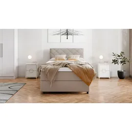 Homesy Boxbett, Beige, Holz, Mode, 120x200 cm, Oeko-Tex® Standard 100, Schlafzimmer, Betten, Boxspringbetten