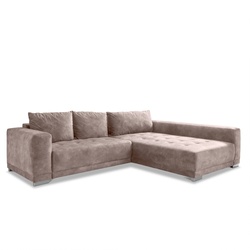 SOMETA Ecksofa London Stoff Brown