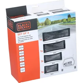 Black & Decker BLACK+DECKER Gepäcknetz Auto 4-TLG. - Aufbewahrung - 4 verschiedene Maße - Schwarz