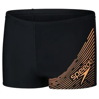 Speedo Medley Logo Badehose Boxer - Black / Nectarine - 15-16 Jahre