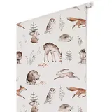 wall-art Vliestapete Kinderzimmer Waldtiere 0,48 m x 5,28 m 0 g beige