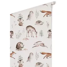 wall-art Vliestapete Kinderzimmer Waldtiere 0,48 m x 5,28 m 0 g beige