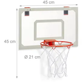 Relaxdays Basketballkorb fürs Zimmer Rot/Weiß 45 cm
