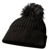 Next Bommelmütze Bommel-Strickmütze aus 100 % Kaschmir (1-St) schwarz