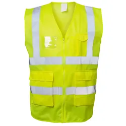 Polyester-Warnweste "BASIC" Kl. 2 mit Taschen - S - gelb