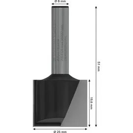 Bosch Nutfräser 8 mm Ø 25 mm L 51 mm