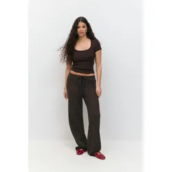 Gina Tricot - Crochet trousers - Weite hosen - Braun - L - Dame - Braun - L