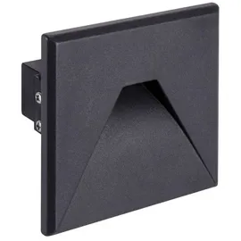 Strühm LED Stufenleuchte Treppenleuchte Unterputzmontage Wandleuchte für Außen- und Innenbereiche in schwarz Eckig Neutralweiß