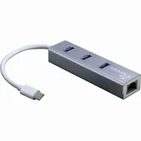 Inter-Tech Argus IT-410-S Adapter USB-Typ C - GbitLAN inkl. 3X USB Hub