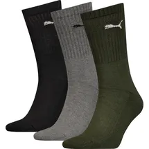 Puma CREW SOCK 3P Green combo, Green Combo 39-42