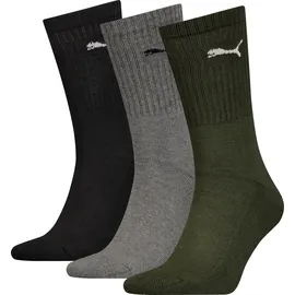 Puma CREW SOCK 3P Green combo, Green Combo 39-42