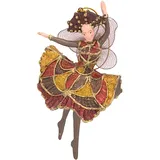 ecoSoul Weihnachten Ballerina Elfe Tänzerin Deko Baumschmuck Anhänger Ostern Christbaumschmuck braun-Gold 15 cm