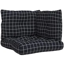 vidaXL Sitzkissen 3 St. 40 x 40 x 5 cm schwarz kariert