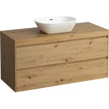 Laufen LANI Waschtischplatte wildeiche inklusive Unterschrank, 1 Ausschnitt mittig, 1185x495x580mm, H4065711122671,