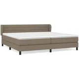 vidaXL Boxspringbett mit Matratze Taupe 200x200 cm Stoff