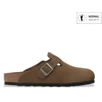 Birkenstock für Damen. 1030814 Leder Clogs Boston Soft Footbed (Reguläre Passform) braun (37), Wohnung, Keine, Lässig