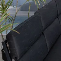 Gardissimo Dining-Ecklounge "Nabari XL" inkl. Ecksofa, Bank, Tisch und Kissen anthrazit / grau,mit Sessel