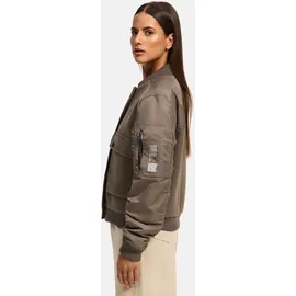 Navahoo Damen, Bomberjacke leichte Übergangsjacke mit Ärmelraffung Willstehaben 14 Stone Brown Gr. M - M