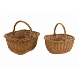 Vacchetti - Europäischer Ovaler Weidenkorb Niederlande 1-2, 43x36h20/38 Cm