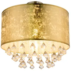 Deckenleuchte im Blattgold Design mit Kristallen, AMY