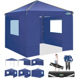 COBIZI Pavillon 3x3 Wasserdicht Stabil Faltpavillon 3x3 Profi mit 4 Seitenteilen Pop Up Pavillon Pavillon Faltbar UV-Schutz 50+ Partyzelt für Strand Hochzeit Camping, Marineblau