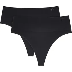 Slip TRIUMPH "Soft Sculpt Bandeau String 2P", Damen, Gr. 36, schwarz, Obermaterial: 86% Polyamid, 14% Elasthan, Unterhosen, nahtlos und bequem