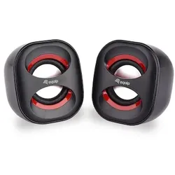 EQUIP 245331 Mini USB-Lautsprecher, Black/Red [Schwarz und Rot]