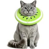 Halskrause Katze Größen S, Katzenkragen für Katzen, Leckschutz Katze, Einstellbarer Leckschutz Katzenkragen, Klein Cat Weiche Erholungshalsband, Einstellbarer Katzenkrause (Grün)