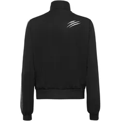 Yoga-Sweatjacke PLEIN SPORT "Sweatjacke", Damen, Gr. S, schwarz (02, schwarz), Obermaterial: 92% Polyester, 8% Elasthan, Sweatjacken