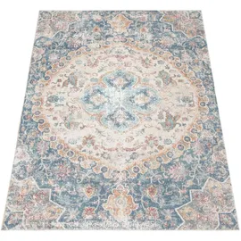 Paco Home - In- & Outdoor-teppich Für Balkon Terrasse, Kurzflor Mit Orient-muster In Blau 60x100 Cm