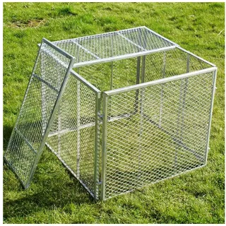 Trutzholm Komposter Metallkomposter 100x100x80 cm mit 2 tlg Deckel Gartenkomposter feuerverzinkt