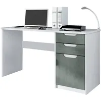 Vladon Schreibtisch Dunkelgrau, 129x76x60 cm, Arbeitszimmer, Schreibtische, Bürotische