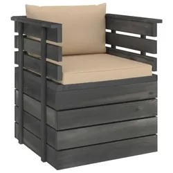 vidaXL Gartensessel mit Kissen Kiefernholz : Farbe - Beige