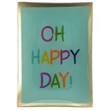 Giftcompany Gift Company Love Plates, Glasteller M, Oh Happy Day, hellgrün, 10x0,8x14,2cm
