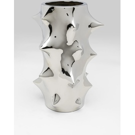 Kare Vase Pointy, Silber, Blumenvase, Dekorationsvase, Gefäß für Blumen, Tischvase, 30cm