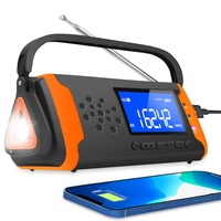 NOAA Wetterwarn-Radio - Solarbetriebenes, tragbares Radio mit 4000 mAh Akkuleistung für Handy, helle Taschenlampe für Haushalt, Notfall und Outdoor-Überlebenstraining.